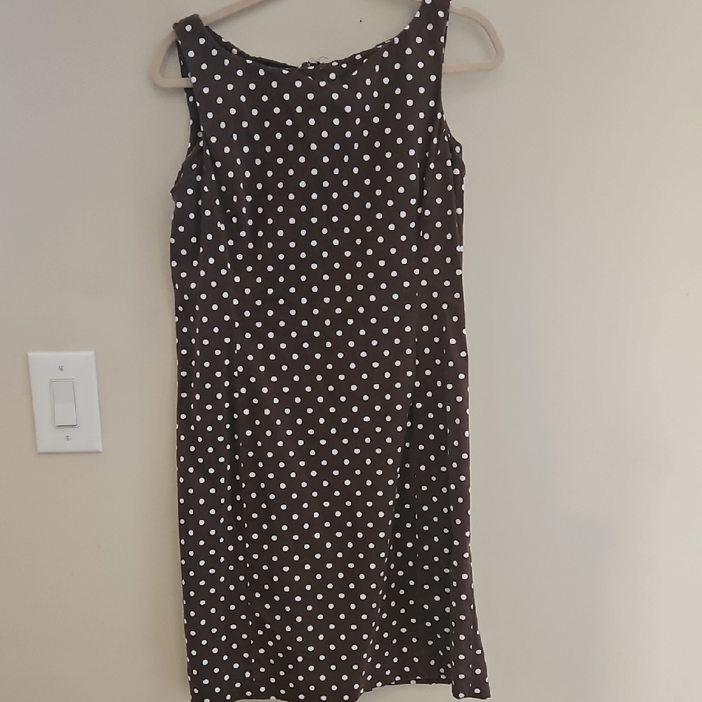 Jones New York Black and White Polka Dot Midi Dress